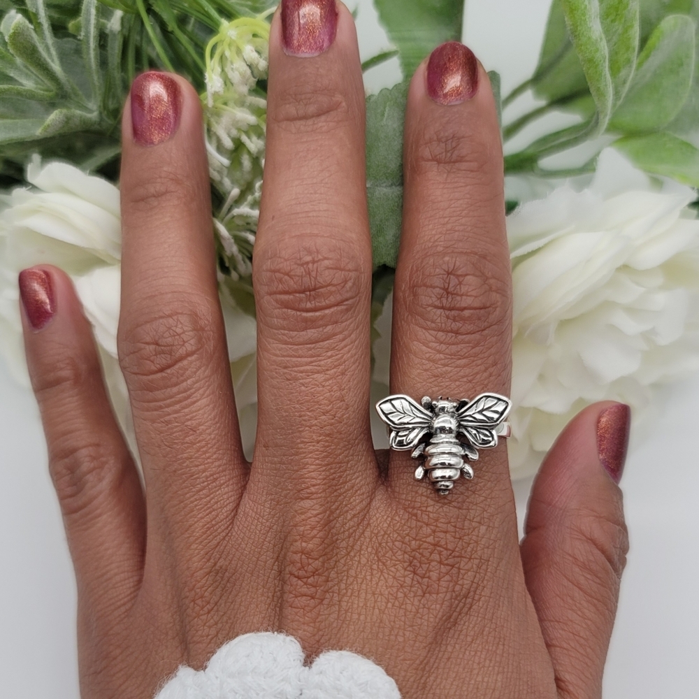🥰 BUMBLE BEE STERLING SILVER RING - Picture 10 of 11